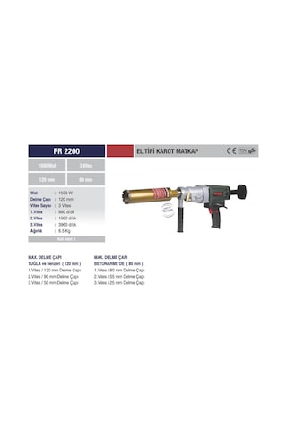 Proter PR 2200 El Tipi Karot Makinesi