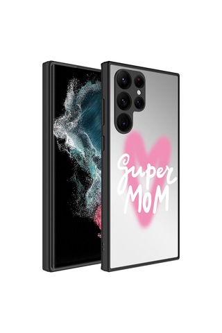 Zore Galaxy S23 Ultra Uyumlu Aynalı Desenli Kamera Korumalı Parlak Msra Mirror Kılıf-süper Anne Süper Anne