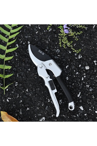 Yaozixa Zinc Alloy Manuel Bahçe Budama Makası - Sk5 Çelik Bıçaklı, Teflon Kaplı, 20 Mm Maksimum Kesim Kapasitesi, Ergonomik Kauçuk Kollü, Siyah