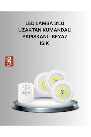 Northcity 3 Lü Kumandalı Spot Led Aydınlatma - Kablosuz, Enerji Tasarruflu Ve Dekoratif Beyaz - Gün Işığı
