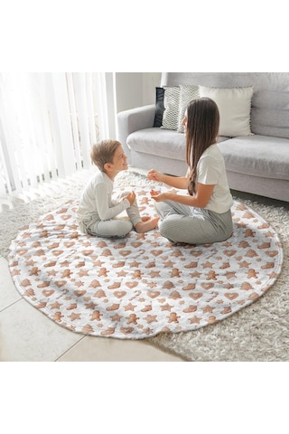 Noel Desenli 47 İnç Yuvarlak Flanel Battaniye, Yetişkin Ve Çocuk İçin, Yumuşak, Rahat Ve Hafif Noel Zencefil Ekmek Kurabiye