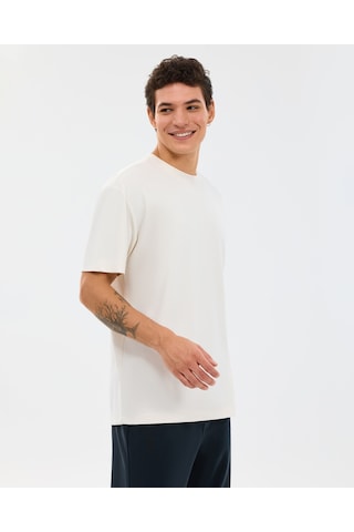 Skechers M Relaxed Fıt T-shirt Erkek Beyaz Tshirt S2610136-3855