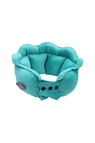 Pıctet.fıno Rh66 Kristal Kadife Şişme Boyun Yastığı Seyahat Dostu Taşınabilir Boyun Yastığı Mavi