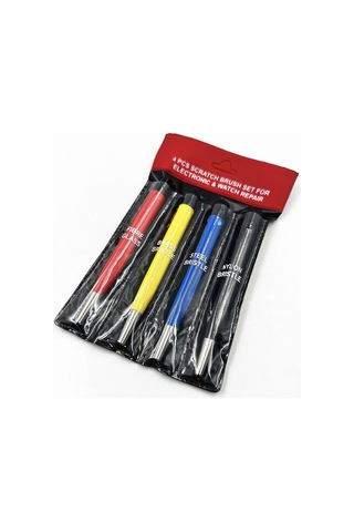 Çizik Fırçası Seti, Kalem Tarzı Hazırlık Zımpara Fırçası, Çelik, Pirinç, Fiberglas, Naylon Yedek Uçları Mücevher, Saat, Madeni Para Temizliği İçin