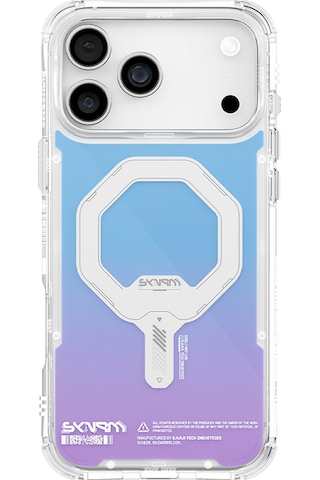 Apple Uyumlu iPhone 17 Pro Kılıf Skinarma M-safe Şarj Özellikli Iml Baskılı Holografik Myst Kapak Colorful Colorful