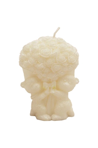 Yifomall Beyaz Gül Ayı Şeklinde Soya Mum, Uzun Süreli Kokulu Aromaterapi, Dekoratif Hediye, Odalar Ve Ofisler İçin Stres Azaltıcı