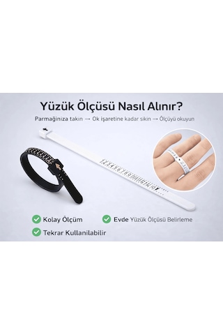 Hubrendy Çer Yüzük Ölçüsü Alma Aleti Parmak Yüzük Ölçer Aparatı Ring Sizer Yüzük Ölçme Ölçü Seti - 2