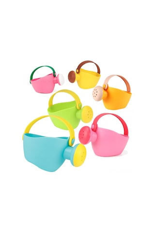 Kosona Çocuklar İçin Eğitici Sulama Kova Oyunu - Plastik Renkli Bahçe Ve Plaj Oyuncağı Pembe Vazo + Yeşil Kollü Pembe - Yeşil