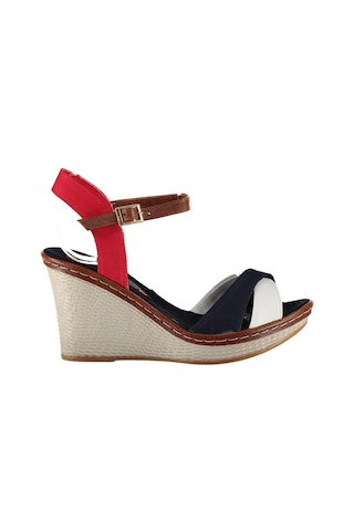 Fox Shoes Laci/beyaz/kırmızı Kadın Dolgu Topuklu Ayakkabı 9674040205 Laci