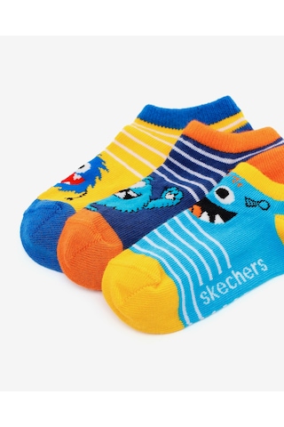 Skechers 3'lü Paket Funny Feet Bilekli Çorap Büyük Erkek Çocuk Sarı-mavi-lacivert Sk2520131-3474