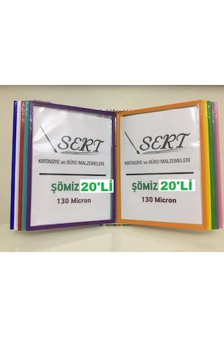 Şömiz Duvar Tipi 20'li Evrak Tutucu 130 Micron Poşet+Aparat