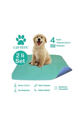 Abso Yıkanabilir Emici Köpek Pedi Yeşil 2'li 75 x 85 CM