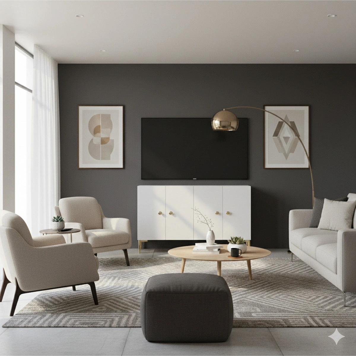 Ka1204bg Sımple120 Konsol, Kahve Köşesi Ve Tv Sehpası Beyaz-gold 120cm Beyaz