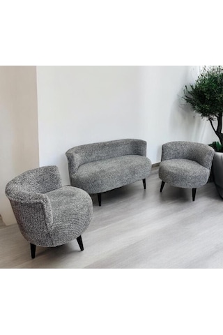 Azra Mobilya Sydney Çay Seti Koltuk Takımı - Cafe, Ofis, Balkon, Kafe, Bahçe, Ofis, Salon Mobilyası Gri