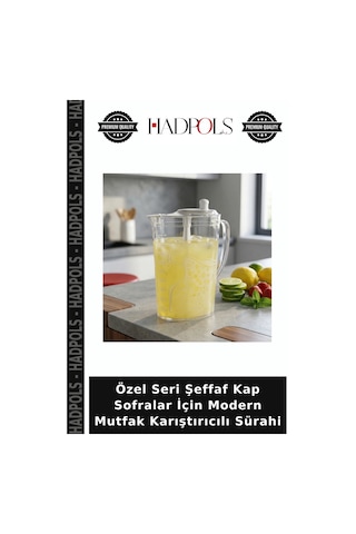 Özel Seri Şeffaf Kap Sofralar İçin Modern Mutfak Karıştırıcılı Sürahi