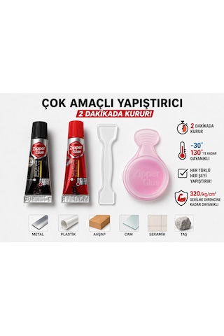Cinamax Çift Bileşenli Epoksi Yapıştırıcı 16 Gr Metal Plastik Ahşap Cam 4 Dakika Kurur Güçlü Hız