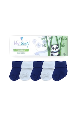 Novibaby 5'li Bambu Yenidoğan Bebek Çorabı I Brave Boy I 0-6 ay "Karışık Renkli"