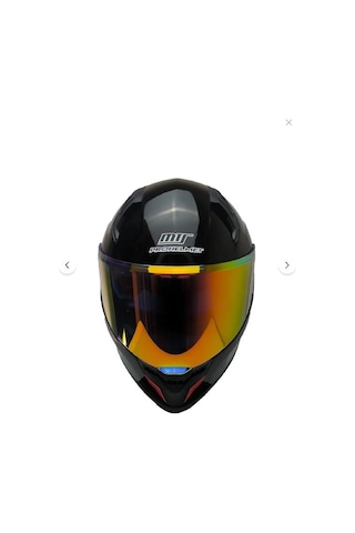 Mts M-910 Stinger Güneş Gözlüklü Renkli Vizör Kapalı Motosiklet Kaskı Siyah