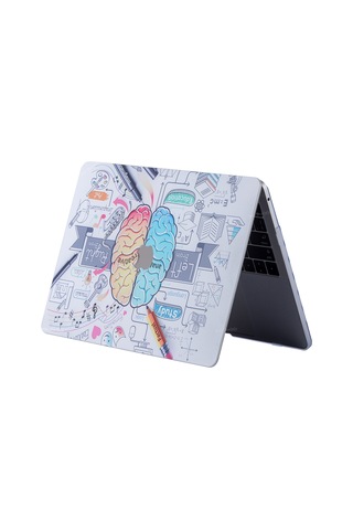 Macbook Air Kılıf 13 İnç Beyin Desenli Brain Eski Usb'li Model 2010-2017 A1369 A1466 İle Uyumlu Beyaz