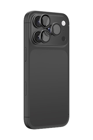 Apple iPhone Uyumlu 18 Pro Max Amazingthing Radix Vision Parlama Önleyici Kamera Lens Koruyucu Aparatlı Siyah
