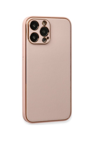 Apple iPhone Uyumlu Uyumlu 13 Pro Kılıf Coco Deri Silikon Kapak - Pembe