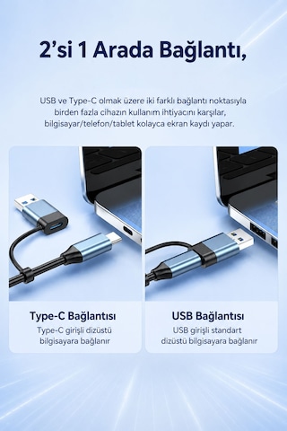Usb Type-c Çift Başlıklı Video Yakalama Kartı, 4k 30hz Hdmı Giriş 1080p Çıkış, Canlı Yayın Toplantı Oyun Kayıt Aparatı, Usb-c Usb-a , Tak Çalıştır Z817