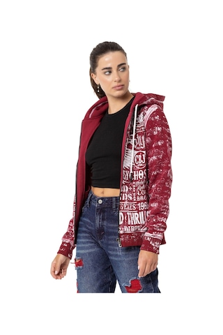 Wl352 Kadın Baskılı Zip Hoodie 001