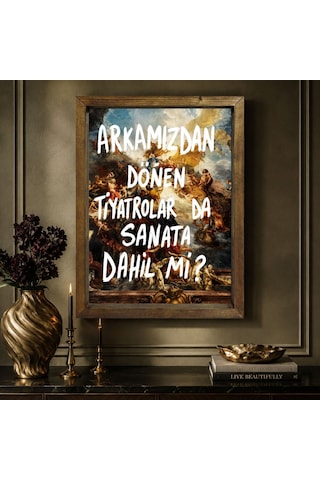 Bk Gift Vintage Klasik Sanat Esprili Sözlü Masif Ahşap Çerçeveli Dekoratif Tablo - 5
