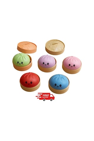 Squishy Dumpling Gizemli Renkli Squishy - Büyük Boy 10x10 Cm