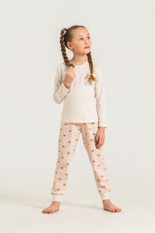 Rolypoly Anne Kız Lovely Bear Krem Uzun Kol Pijama Takım Rp3916-a-v1 Rp3916-a-v1