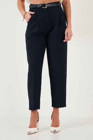Lela Regular Fit Yüksek Bel Düz Paça Kemerli Bayan Pantolon 68350938 Lacivert
