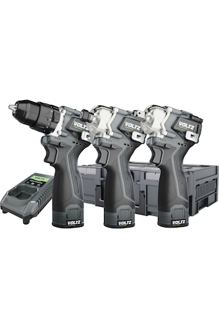 Voltz VZ16-3KIT 16.8V Çift Akülü Vidalama + Somun Sökme + Tornavida 3'lü Set