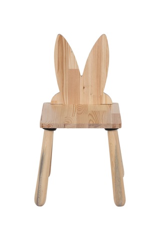 Woodnjoy Joykidstoy Doğal Ahşap Çocuk Sandalye Tavşan Ahşap