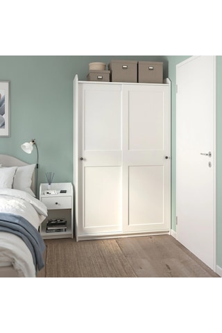 Komodin, Beyaz Renk Meridyendukkan 40x36 Cm 1 Adet Çekmece-2 Adet Açık Depolama Alanı Yatak Odası Mobilyası