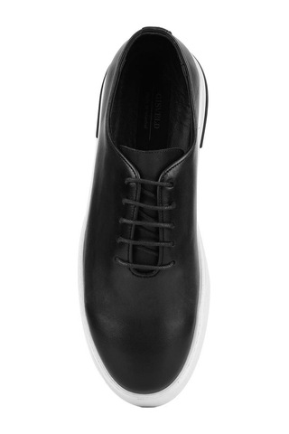 Shoetyle - Siyah Deri Bağcıklı Erkek Günlük Ayakkabı 610-1005-1350 Siyah