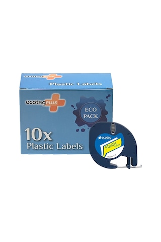 Dymo Letratag Etiket Yazıcı Ve Ecotag Muadil Plastik Yedek Şerit Etiket 10'lu Sarı