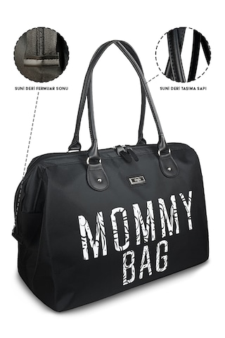 Stylo Mommy Bag Usa Anne Bebek Bakım Ve Kadın Çantası Sıyah Siyah