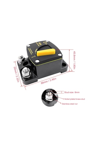 50a 60a 80a 100a 150a 200a 250a 300a Amp Devre Kesici Sigorta Sıfırlama 12-48v Dc Araba Ses Amplifikatör Kesici Renk: 150a