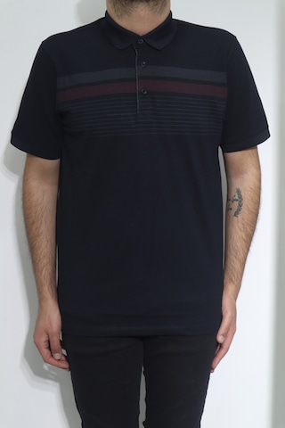 Santa Dmc Tekstil Erkek Cepsiz Desenli Spor Kesim Rahat Kalıp Polo Yaka T-shirt Lacivert