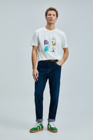 Lufian 111020254 Funky Modern Grafik Tişort Erkek T-shirt Beyaz