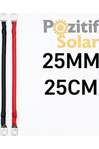 2 Adet 25 Mm2 Akü Seri Veya Paralel Bağlantı Kablosu 25 Cm Pabuç