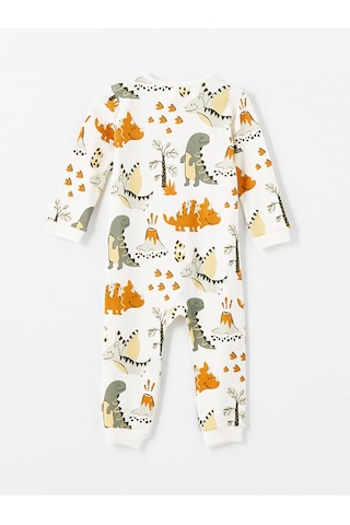 Lcw Bisiklet Yaka Uzun Kollu Erkek Bebek Fermuarlı Tulum 2'li Bej