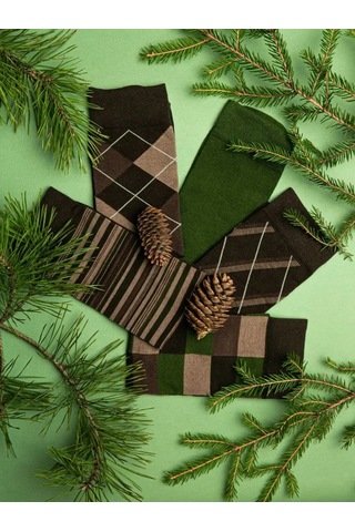 Nosko Yüksek Çoraplar 5 Çift 124969868 Kahverengi