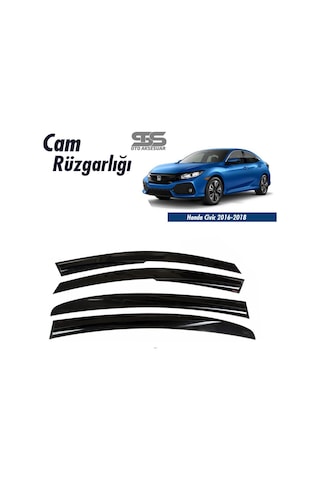Cam Rüzgarlığı Honda Civic Fc5 2016-2020 Mügen Tip Piano Black (STS OTO AKSESUAR)
