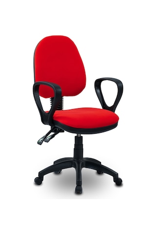 Ofiscombin Ofis Büro Sırt Ayarlanabilir Döner Tekerlekli Öğrenci Ders Çalışma Koltuğu Kirmizi Kumaş 00047499202