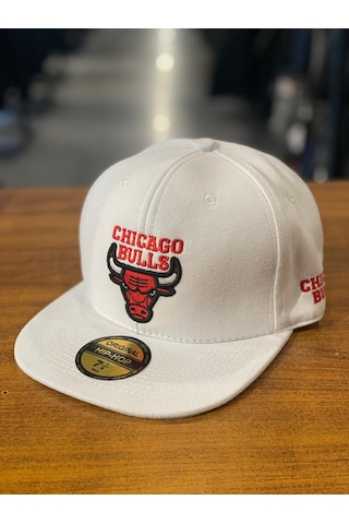 Hamze Chicago Bulls Nba Nakış Hip Hop Snapback Rapper Şapka Cap Beyaz