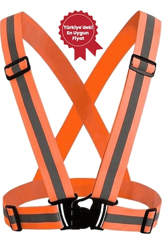 Yüksek Görünümlü Reflektörlü Pratik Şerit Ikaz Yeleği ( Esnek )