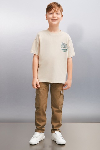 Grımelange NAEL Erkek Bej T-Shirt