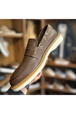 Alza %100 Hakiki Deri Erkek Loafer Günlük Rahat Ve Şık Ayakkabı - Kahverengi