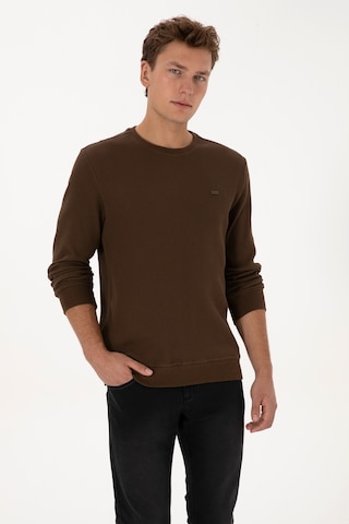 U.S. Polo Assn. Erkek Regular Fit Bisiklet Yaka Kahverengi Sweatshirt 50316390-VR029